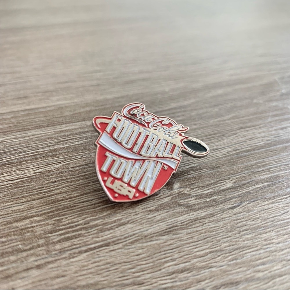 Vintage Coca Cola Coke Football Town USA Enamel Pin